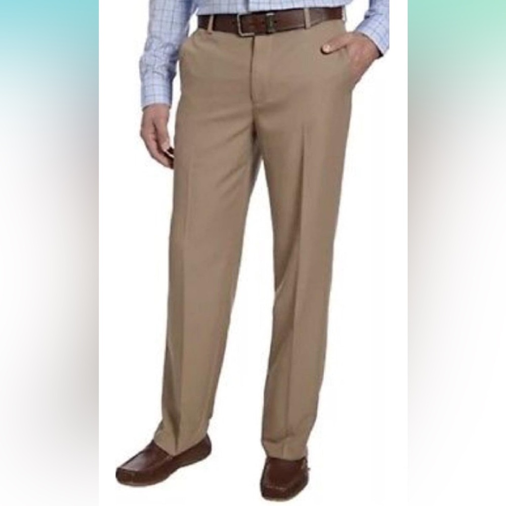 Izod Performance Stretch Pants Khaki Men’s Size 42x30 Straight‎ Fit Comfort Flex
